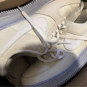 Nike Cream Sneakers with Crackle Swoosh